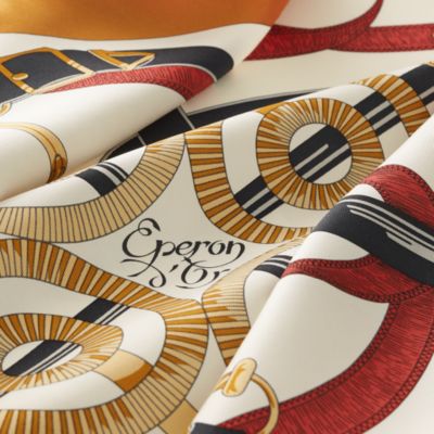 エルメス カレ90 Eperon d'or 黄金の拍車 スカーフ シルク